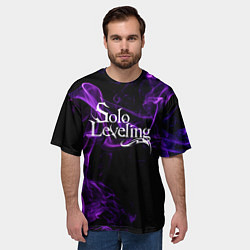 Футболка оверсайз мужская Поднятие уровня в одиночку - фиолетовое пламя, цвет: 3D-принт — фото 2