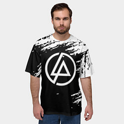 Футболка оверсайз мужская Linkin Park - black and white, цвет: 3D-принт — фото 2