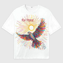 Мужская футболка оверсайз Голубь мира