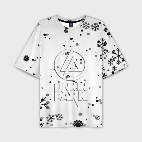 Мужская футболка оверсайз Linkin park текстура зима рок / 3D-принт – фото 1
