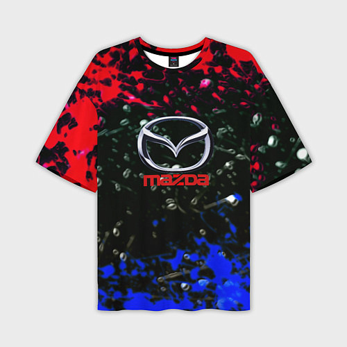 Мужская футболка оверсайз Mazda краски абстракция спорт / 3D-принт – фото 1