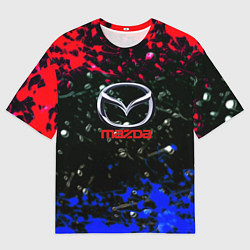 Мужская футболка оверсайз Mazda краски абстракция спорт