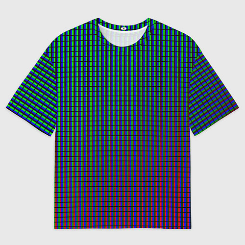 Мужская футболка оверсайз Неоновые светящиеся полосы / 3D-принт – фото 1