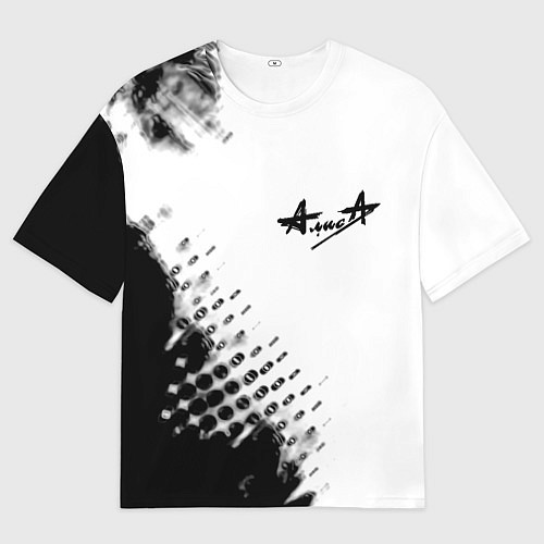 Мужская футболка оверсайз Алиса краски текстура / 3D-принт – фото 1