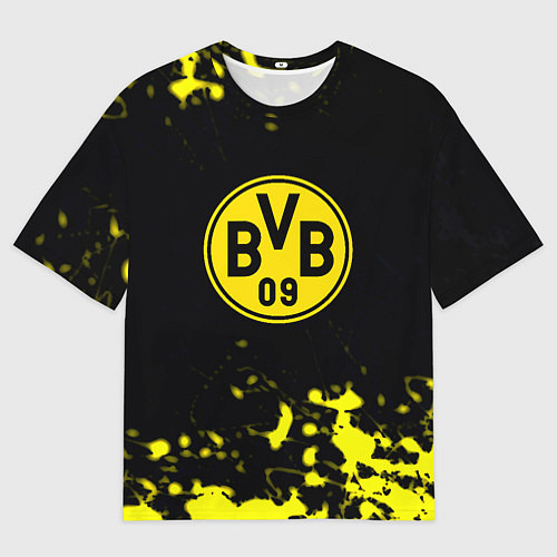 Мужская футболка оверсайз Borussia краски жёлтые / 3D-принт – фото 1