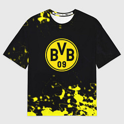 Мужская футболка оверсайз Borussia краски жёлтые