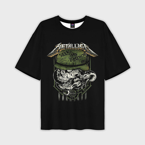 Мужская футболка оверсайз Metallica - skull / 3D-принт – фото 1