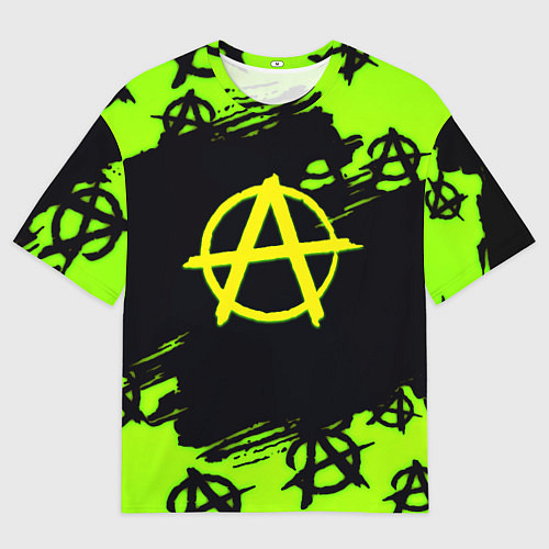 Мужская футболка оверсайз Кислотный логотип анархия / 3D-принт – фото 1