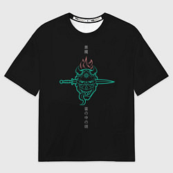 Мужская футболка оверсайз Japanese demon Oni