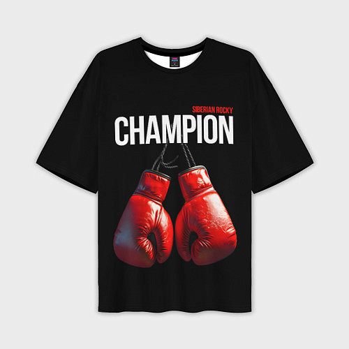 Мужская футболка оверсайз Siberian Rocky Champion / 3D-принт – фото 1