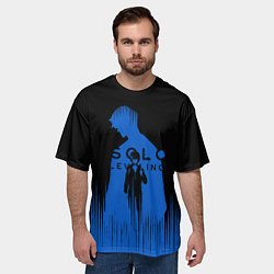 Футболка оверсайз мужская Sung Jin Woo blue Shadow, цвет: 3D-принт — фото 2