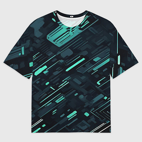 Мужская футболка оверсайз Аквасайбер / 3D-принт – фото 1