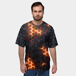 Футболка оверсайз мужская Неоновый желтый, цвет: 3D-принт — фото 2