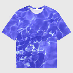 Мужская футболка оверсайз Синяя вода текстура