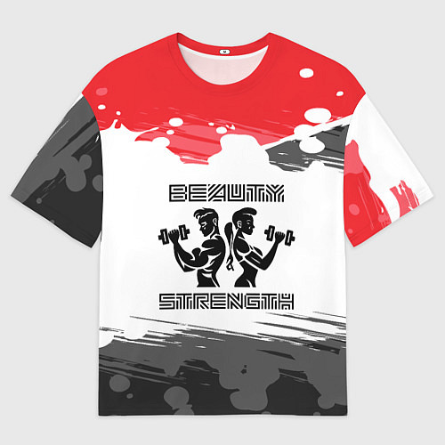 Мужская футболка оверсайз Сила и красота / 3D-принт – фото 1