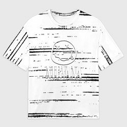 Мужская футболка оверсайз Nirvana штрихи чёрные