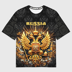 Футболка оверсайз мужская Russia gold, цвет: 3D-принт