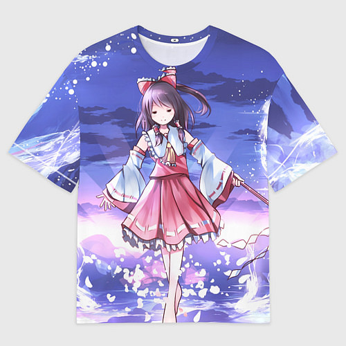 Мужская футболка оверсайз Touhou Project Рейму улыбка / 3D-принт – фото 1
