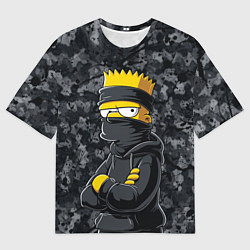 Мужская футболка оверсайз Барт в бандане как ниндзя