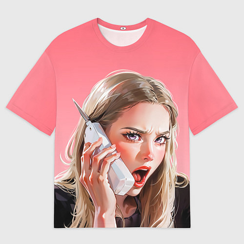 Мужская футболка оверсайз Мем блондинка из фильма Дрянные девчонки / 3D-принт – фото 1