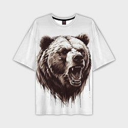 Мужская футболка оверсайз Медведь симпатяга