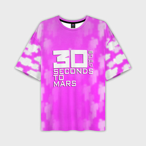 Мужская футболка оверсайз 30 seconds to mars pink / 3D-принт – фото 1