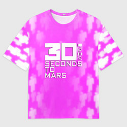 Футболка оверсайз мужская 30 seconds to mars pink, цвет: 3D-принт