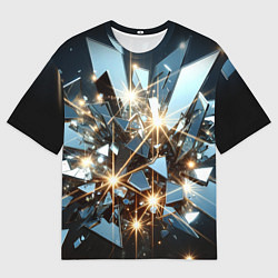 Мужская футболка оверсайз Текстура с осколками