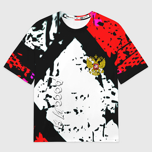 Мужская футболка оверсайз Россия краски текстура / 3D-принт – фото 1