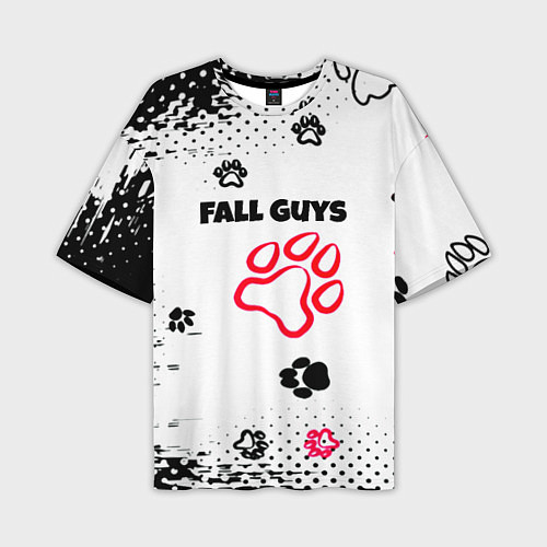 Мужская футболка оверсайз Fall Guys kids game pattern / 3D-принт – фото 1