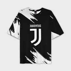 Футболка оверсайз мужская Juventus краски текстура, цвет: 3D-принт