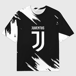 Футболка оверсайз мужская Juventus краски текстура, цвет: 3D-принт