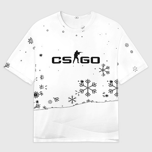Мужская футболка оверсайз Cs go зимний стиль лого / 3D-принт – фото 1