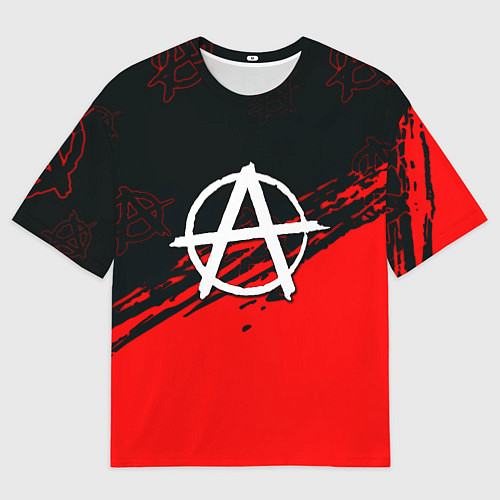 Мужская футболка оверсайз Анархия краски текстура символы / 3D-принт – фото 1