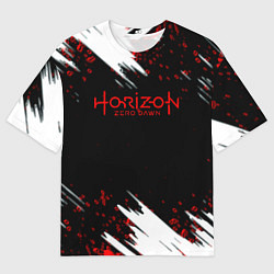 Мужская футболка оверсайз Horizon zero dawn краски