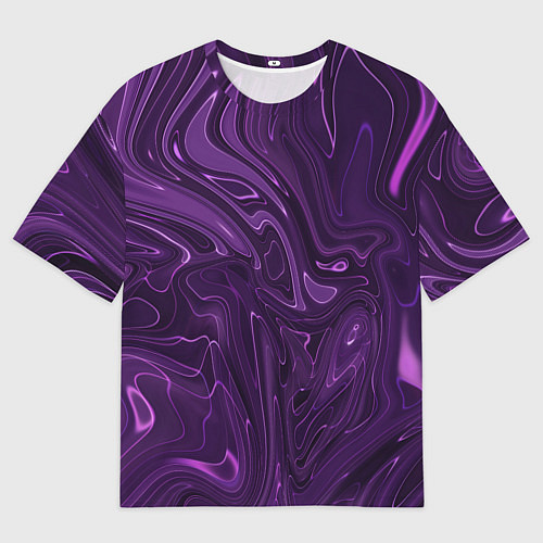 Мужская футболка оверсайз Абстакция на темно фиолетовом / 3D-принт – фото 1