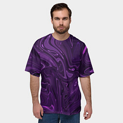 Футболка оверсайз мужская Абстакция на темно фиолетовом, цвет: 3D-принт — фото 2