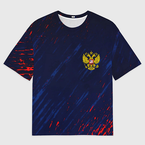 Мужская футболка оверсайз Россия краски текстура / 3D-принт – фото 1