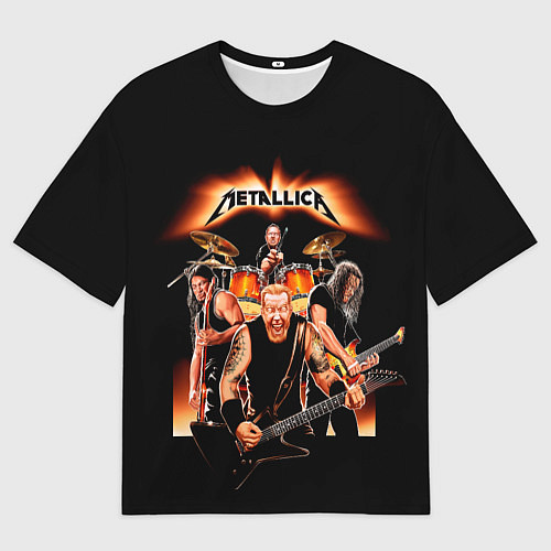 Мужская футболка оверсайз Металлика группа / 3D-принт – фото 1