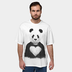 Футболка оверсайз мужская Love panda, цвет: 3D-принт — фото 2