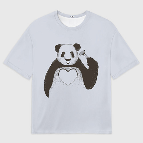 Мужская футболка оверсайз Panda love art / 3D-принт – фото 1