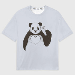 Футболка оверсайз мужская Panda love art, цвет: 3D-принт
