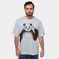 Футболка оверсайз мужская Panda love art, цвет: 3D-принт — фото 2