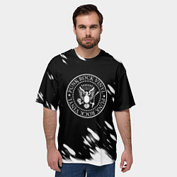 Футболка оверсайз мужская Ramones краски, цвет: 3D-принт — фото 2