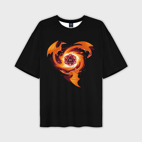Мужская футболка оверсайз Кружащие драконы - d20 / 3D-принт – фото 1