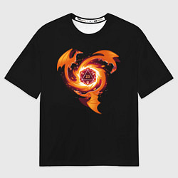 Мужская футболка оверсайз Кружащие драконы - d20