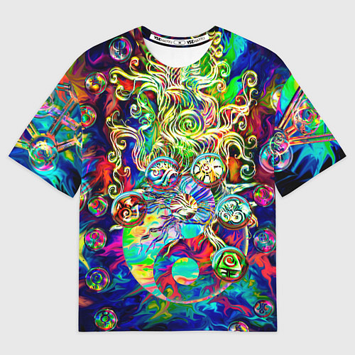 Мужская футболка оверсайз Знаковые пузырьки / 3D-принт – фото 1