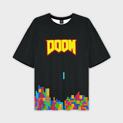 Футболка оверсайз мужская Doom x tetrix коллабарация, цвет: 3D-принт