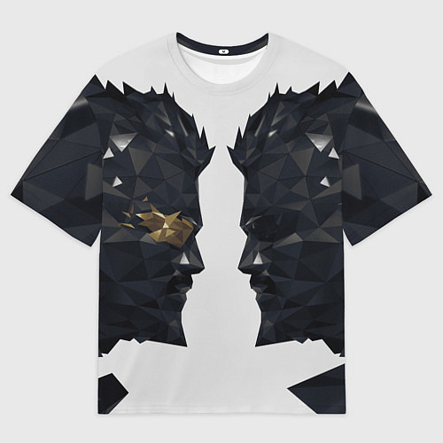 Мужская футболка оверсайз Адам Дженсен в отражении deus ex / 3D-принт – фото 1