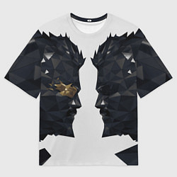 Мужская футболка оверсайз Адам Дженсен в отражении deus ex